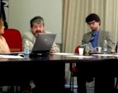 El Prof. Dr. Carbonell Mateu interviene en el debate tras la ponencia de la Prof. Dra. Durán Seco.