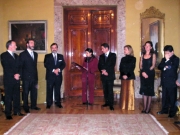 134. Embajada de Colombia en Madrid, 12-1- 2004. Entrega de las Cruces de Caballero de la Orden del Congreso de Colombia. Profs. García Amado, Díaz y García Conlledo, Luzón Peña,  Vicepresidente del Senado D. Germán Vargas Lleras y Embajadora de Colombia en España Dª Noemí Sanín Posada .