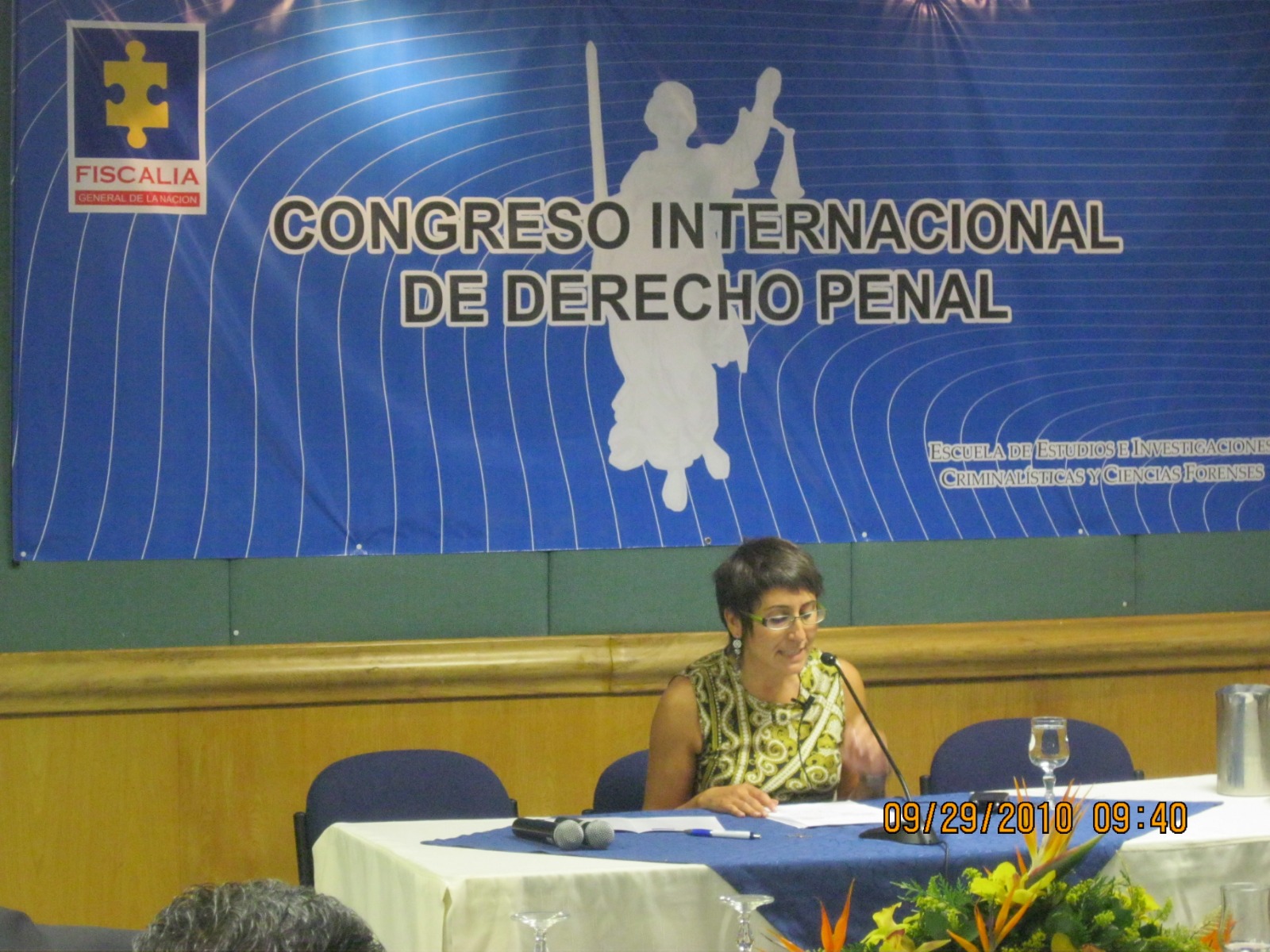 La Prof. Roso en el Congreso internacional de DP de la Fiscalía Gral. en Bogotá