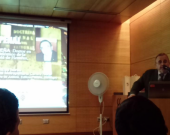 El Prof. Dr. Dr. h.c. mult. Luzón Peña durante conferencia organizada por la Asociación Nacional de Fiscales de Chile. Salón Fiscalía Regional Metropolitana Centro Norte. Santiago, Chile. 8-8-2016