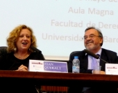 Los Profs. Dres. Corcoy Bidasolo y Luzón Peña durante la Clausura del I Congreso