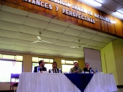 23. Congreso homenaje al Prof. Luzón por su Doctorado honoris causa en la Universidad Centroamericana (UCA) de Nicaragua, Managua, 15-17 noviembre de 2004: de izquierda a derecha, Profs. Díaz y García Conlledo, Mir Puig, Luzón Peña, patronos, y González Cussac, socio FICP.