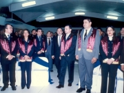 24. UCA Nicaragua, 18 nov. 2004: Investidura Prof. Luzón como Dr. h. c. Entrada a la sala del Dr. honoris causa Prof. Luzón y  del padrino Prof. Aráuz Ulloa.