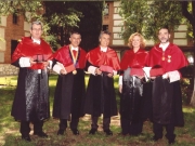 16. Claustro del rectorado de la Univ. Alcalá: Profs. de Vicente Remesal, presidente de la FICP, Silva Sánchez, socio, Mir, presidente de honor, y Corcoy Bidasolo y Díaz y García Conlledo, patronos.