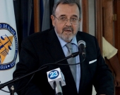 8-7-2016. El Prof. Dr. Dr. h.c. mult. Luzón Peña durante su conferencia para magistrados de la Corte Suprema de Justicia de Nicaragua (CSJ), organizada por el Instituto de Altos Estudios Judiciales, Poder Judicial de Nicaragua. Managua, Nicaragua