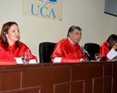 15-7-2016. Imagen del tribunal de tesis, compuesto por los Profs. Dres. Julio Andrés Sampedro Arrubla, M.ª Trapero Barreales y M.ª Asunción Moreno Castillo