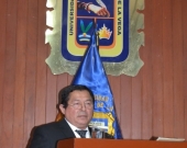 2016-10-13 El Prof. Dr. Palomino Manchego durante su Laudatio.