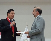 21-07-2016. El Prof. Dr. Dr. h.c. mult. Díaz y García Conlledo durante su conferencia en la sede de la Fiscalía de Lima Sur, acompañado por el Dr. Omar Tello Rosales, Presidente de la Junta de Fiscales Superiores. Auditorio de la Corte Suprema de Justicia de la República del Perú.