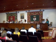 102. Univ. de León, Fac. de Derecho. 23 julio 2008. Concurso a plaza de Prof. Contratado Doctor, adjudicada a la Prof. Dra. Isabel Durán Seco. El tribunal o comisión que juzga el concurso: Profs. Paredes, de Vicente, Luzón (presidente), Díaz y García Conlledo, María Trapero Barreales; la candidata Prof. Durán y público.