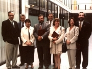 128. Univ. Pública de Navarra, Dpto. Derecho, 26 junio de 1997. Tesis doctoral de Inés Olaizola Nogales (dirigida por los Profs. M. Díaz y García Conlledo y Adela Asúa). El Tribunal, la nueva doctora y sus directores Profs. Díaz y García Conlledo y Asúa.